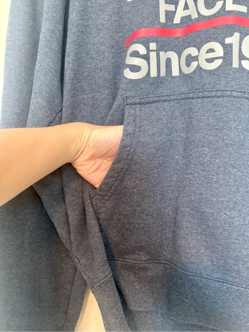 The North Face Men's Small Blue Logo Hoodie - Since 1968
